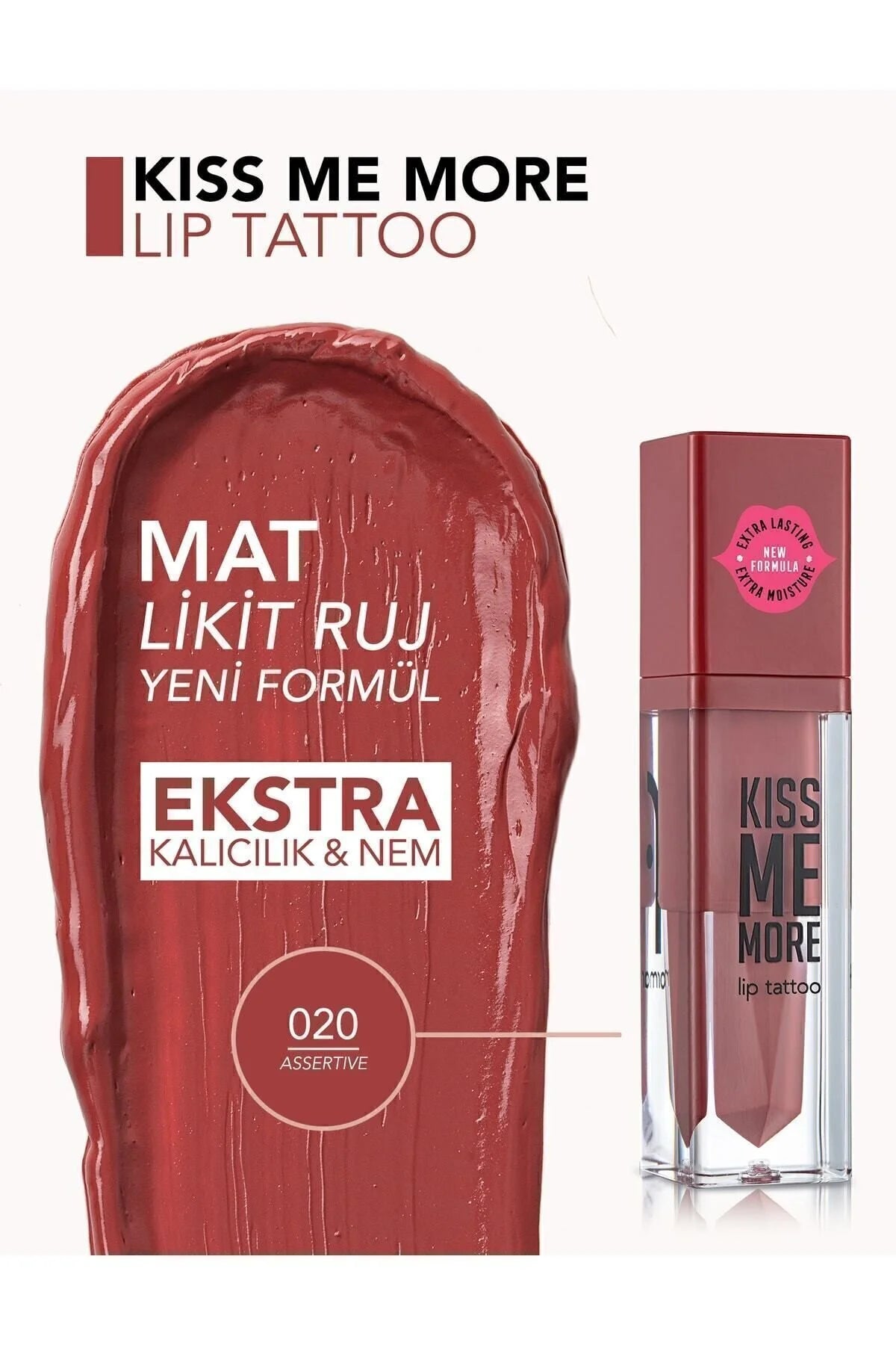 Flormar Uzun Süre Kalıcı Mat Ruj – Kiss Me More – 020 Assertive