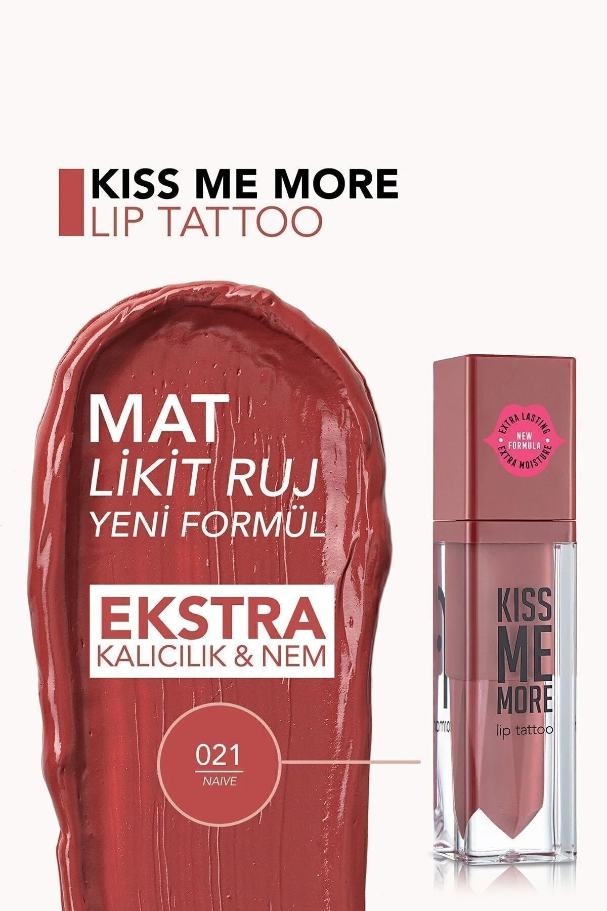 Flormar Kiss Me More 021 Naive dudakta kullanım örneği
