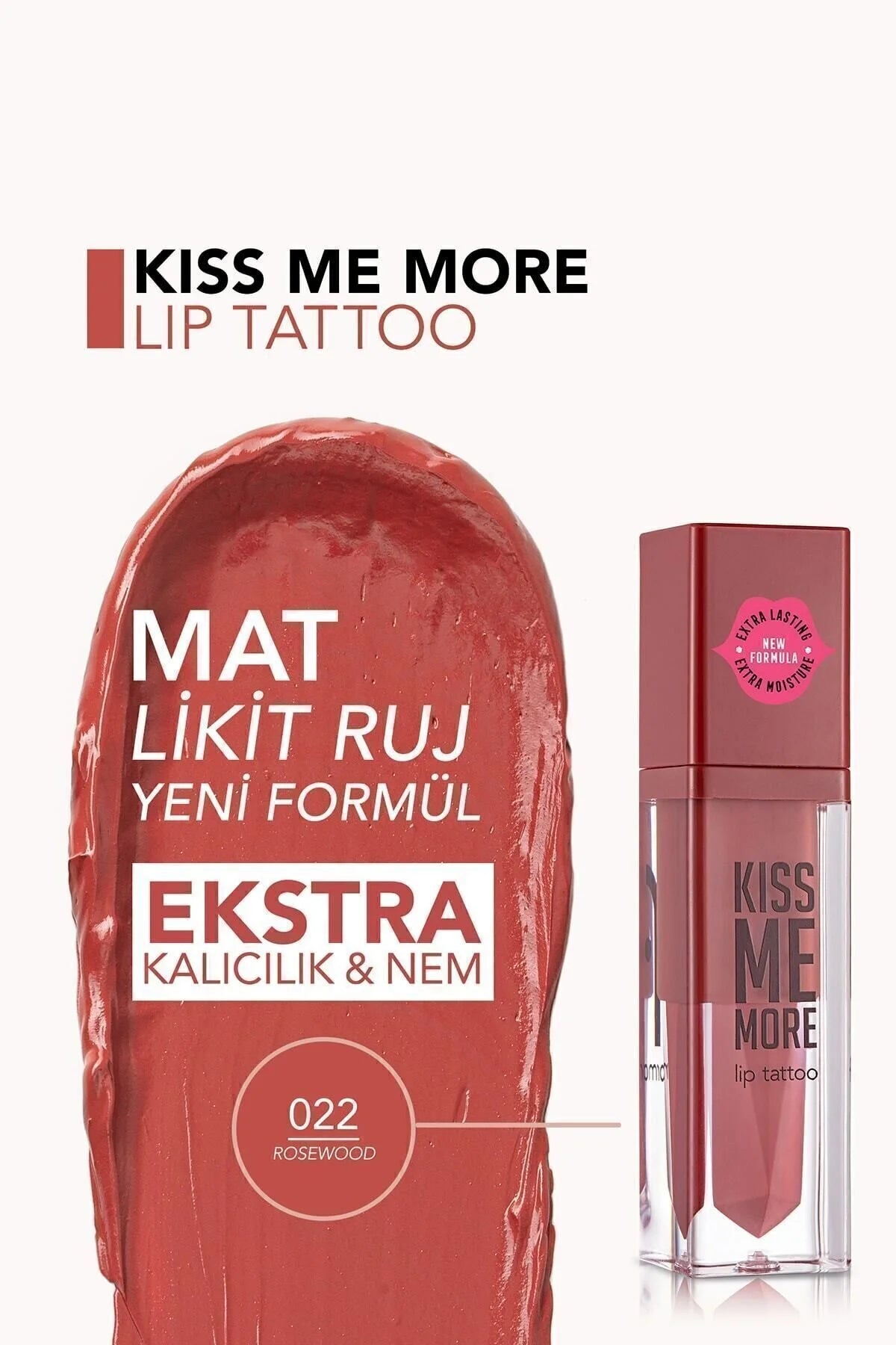 Flormar Uzun Süre Kalıcı Mat Ruj – Kiss Me More – 022 Rosewood