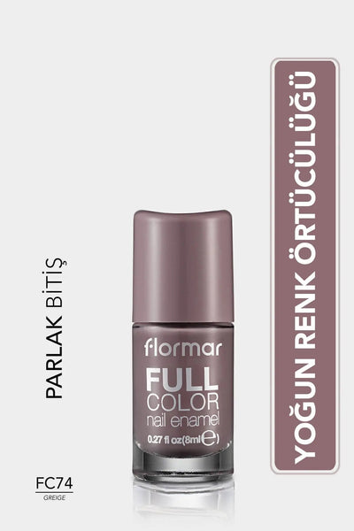 Flormar Full Color Yoğun Pigmentli Parlak Oje – FC74 Greige