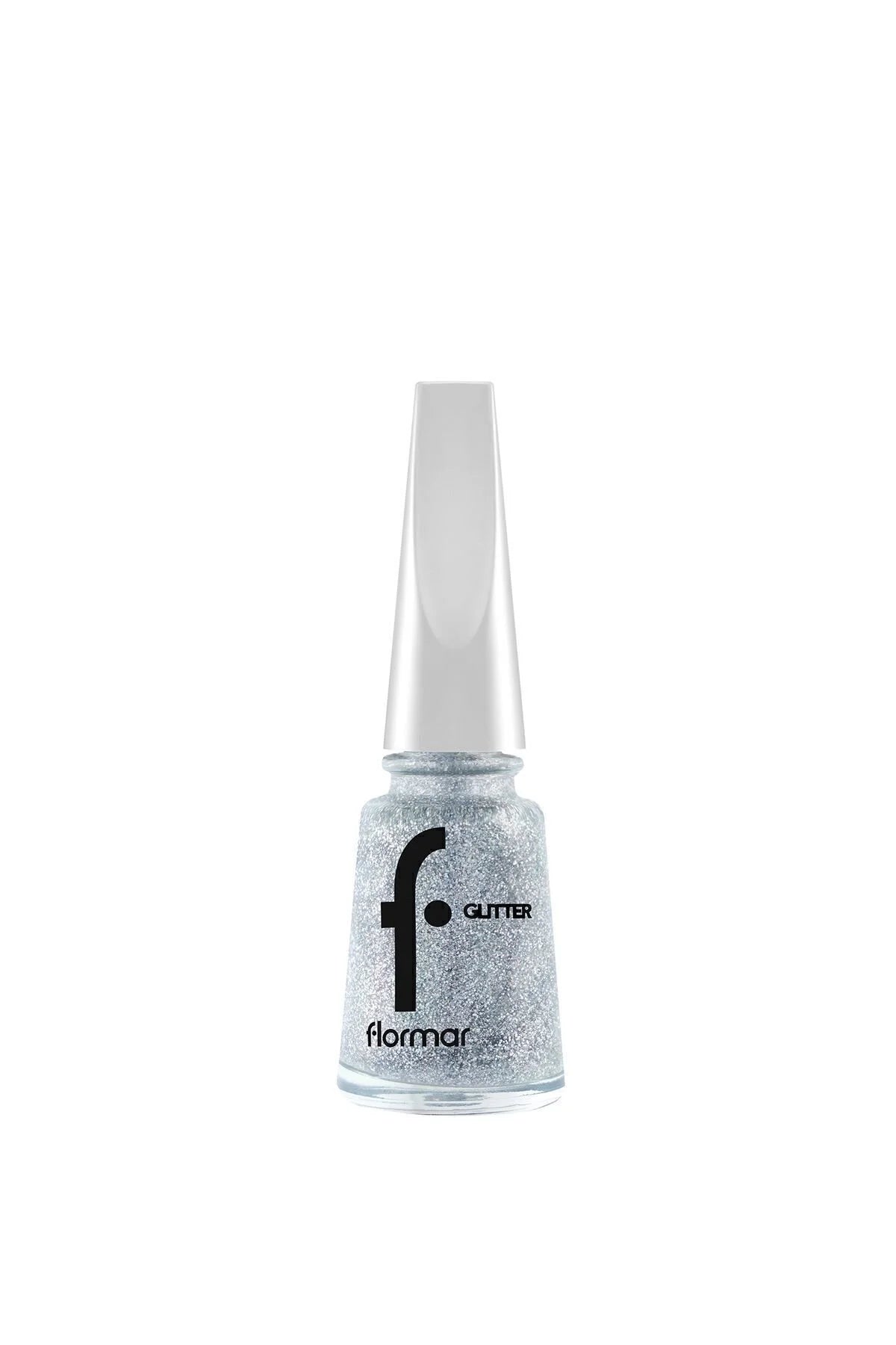 Flormar Glitter Oje Holographic Silver kullanım görseli