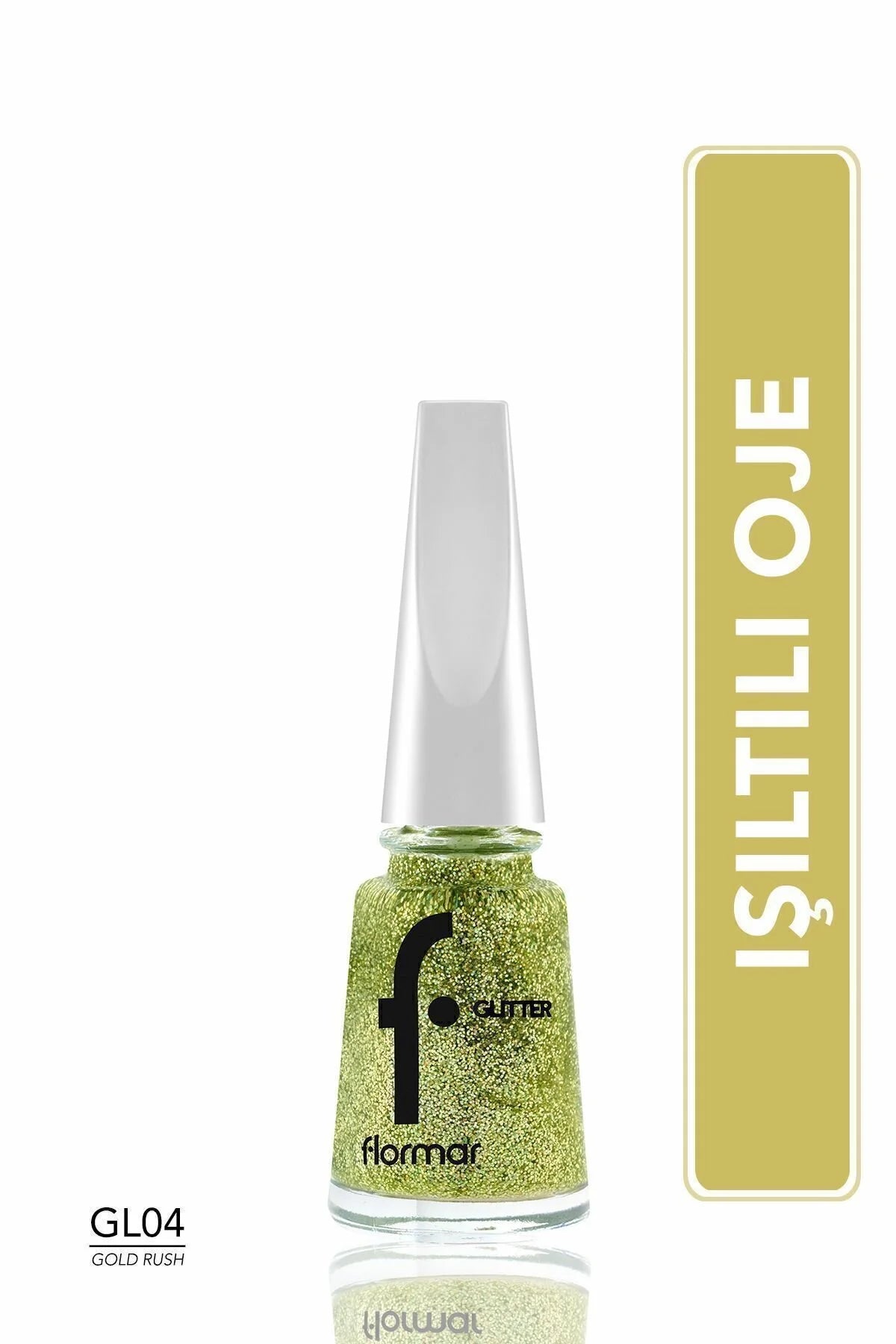 Flormar Glitter Oje Gold Rush önden görünüm