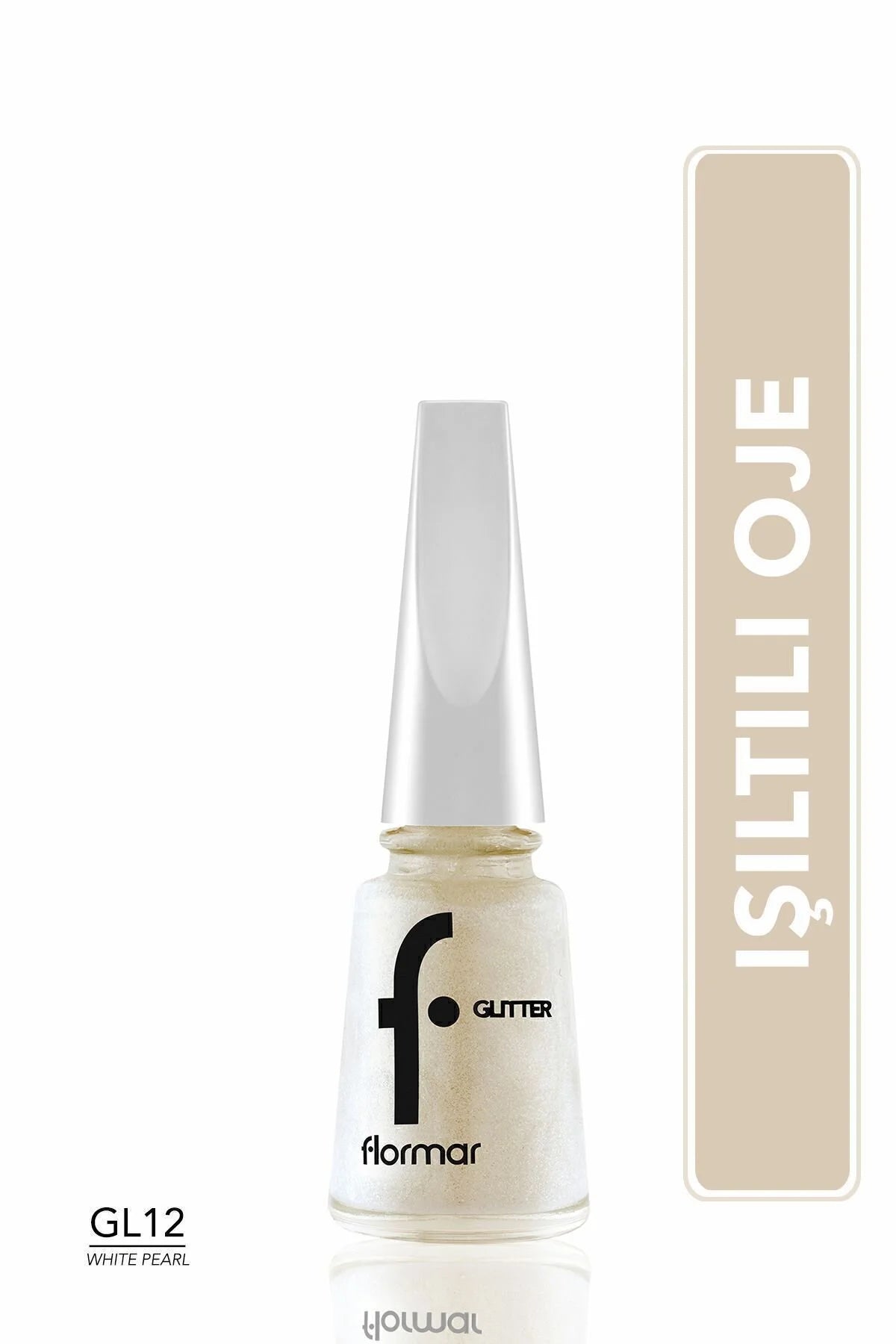 Flormar Glitter Oje White Pearl önden görünüm
