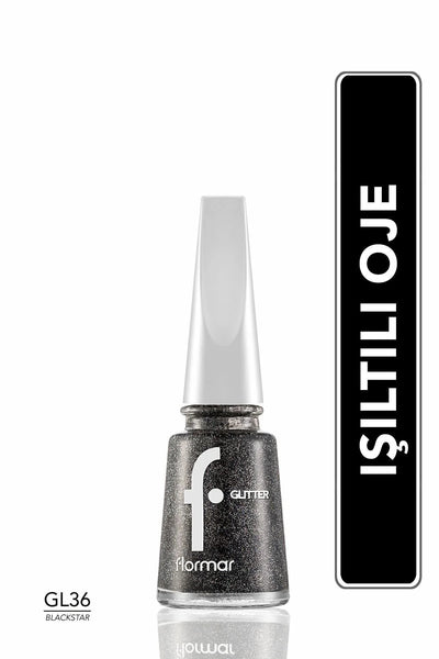 Flormar Glitter Oje Blackstar önden görünüm