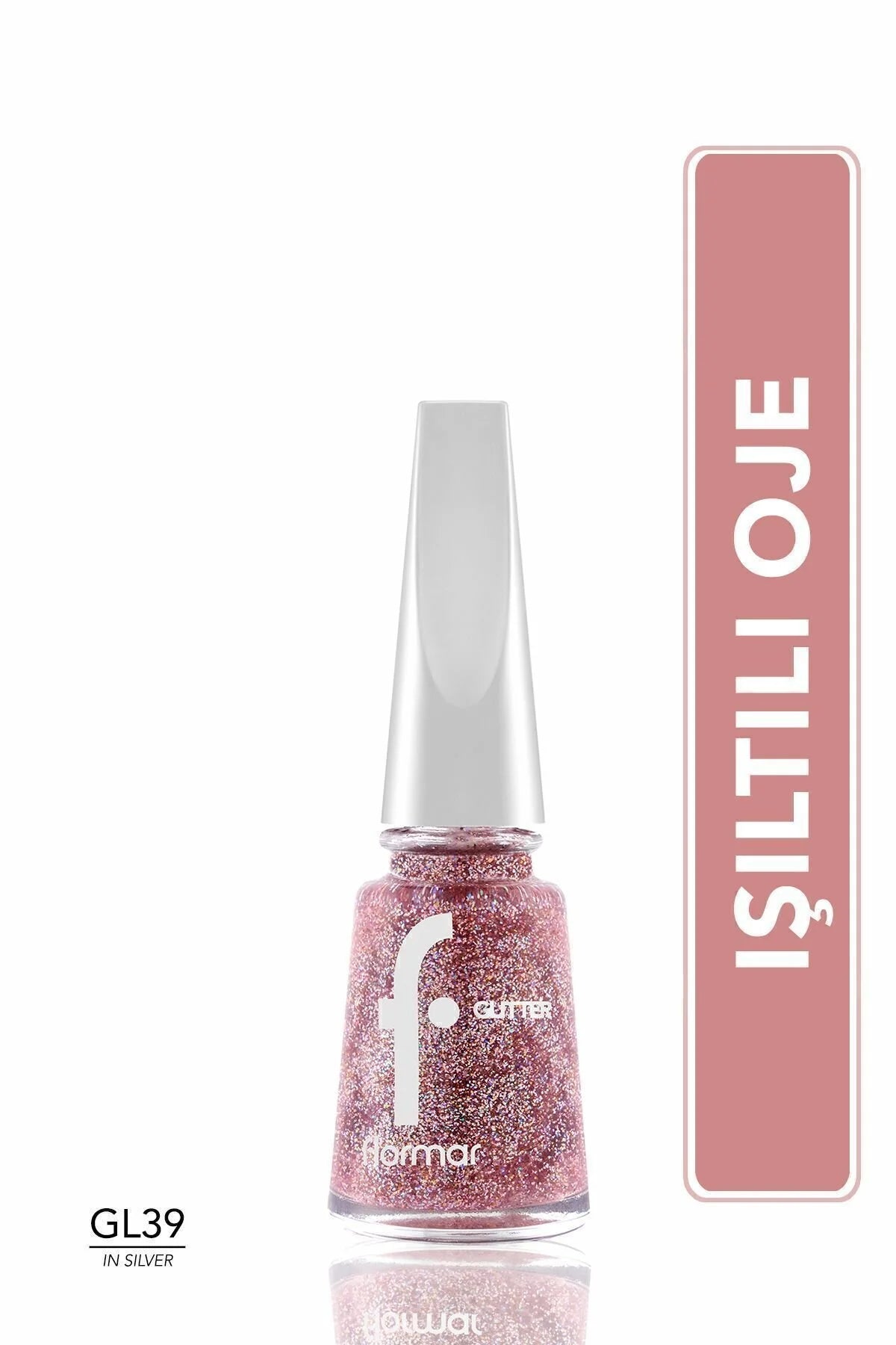 Flormar Glitter Oje Red In Silver önden görünüm