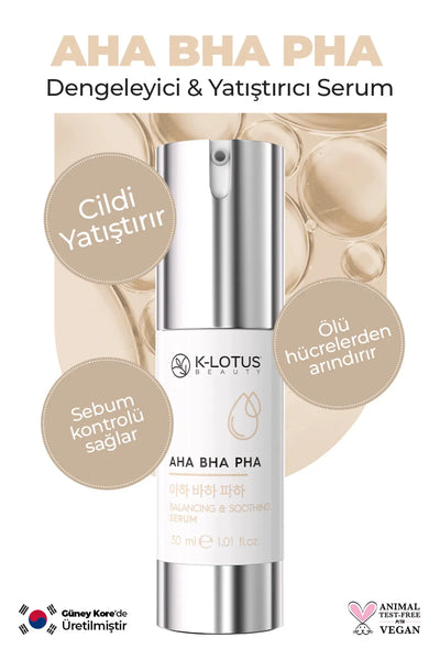 K-Lotus Beauty AHA BHA PHA Onarıcı Arındırıcı Cilt Serumu