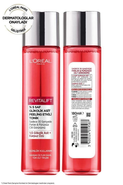 L'Oréal Revitalift %5 Saf Glikolik Asit Peeling Etkili Tonik 180 ml