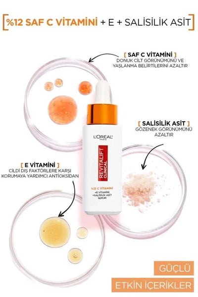 L'Oréal Revitalift Clinical 12 Saf C Vitamini Aydınlatıcı Serum 30 ml