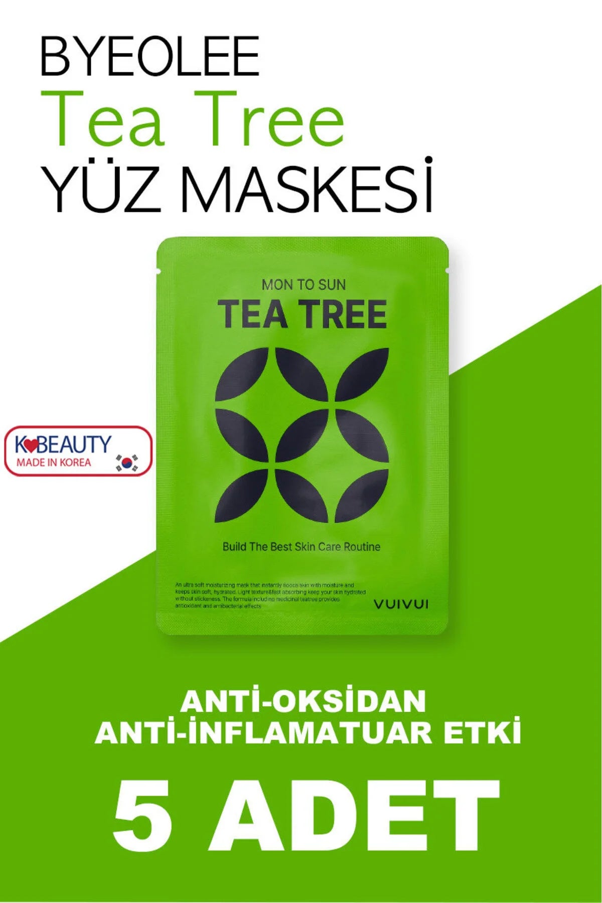 Byeolee Çay Özlü Tek Kullanımlık Kağıt Yüz Maskesi