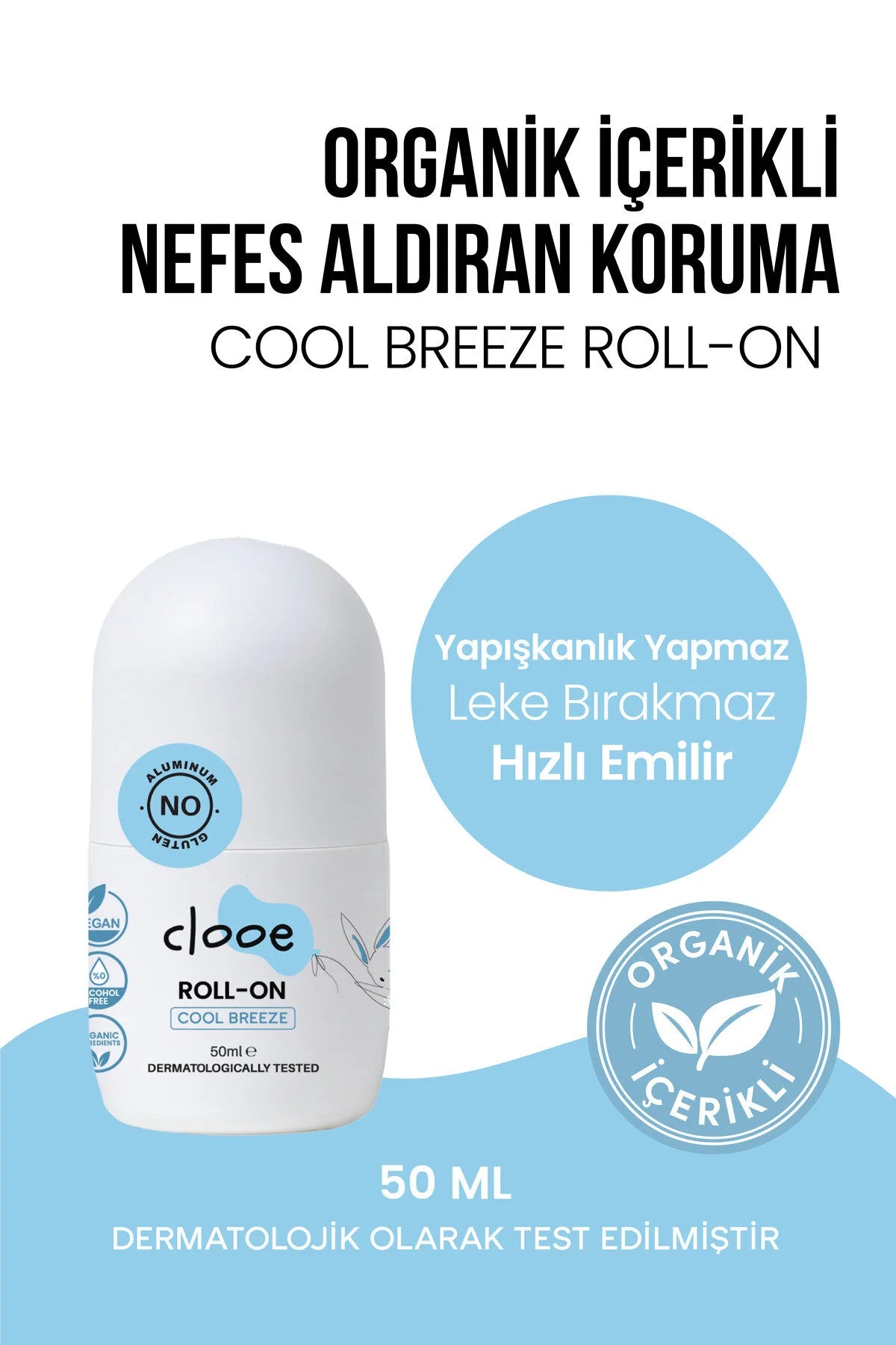Clooe Alüminyumsuz Roll-On Deodorant ambalaj görünümü