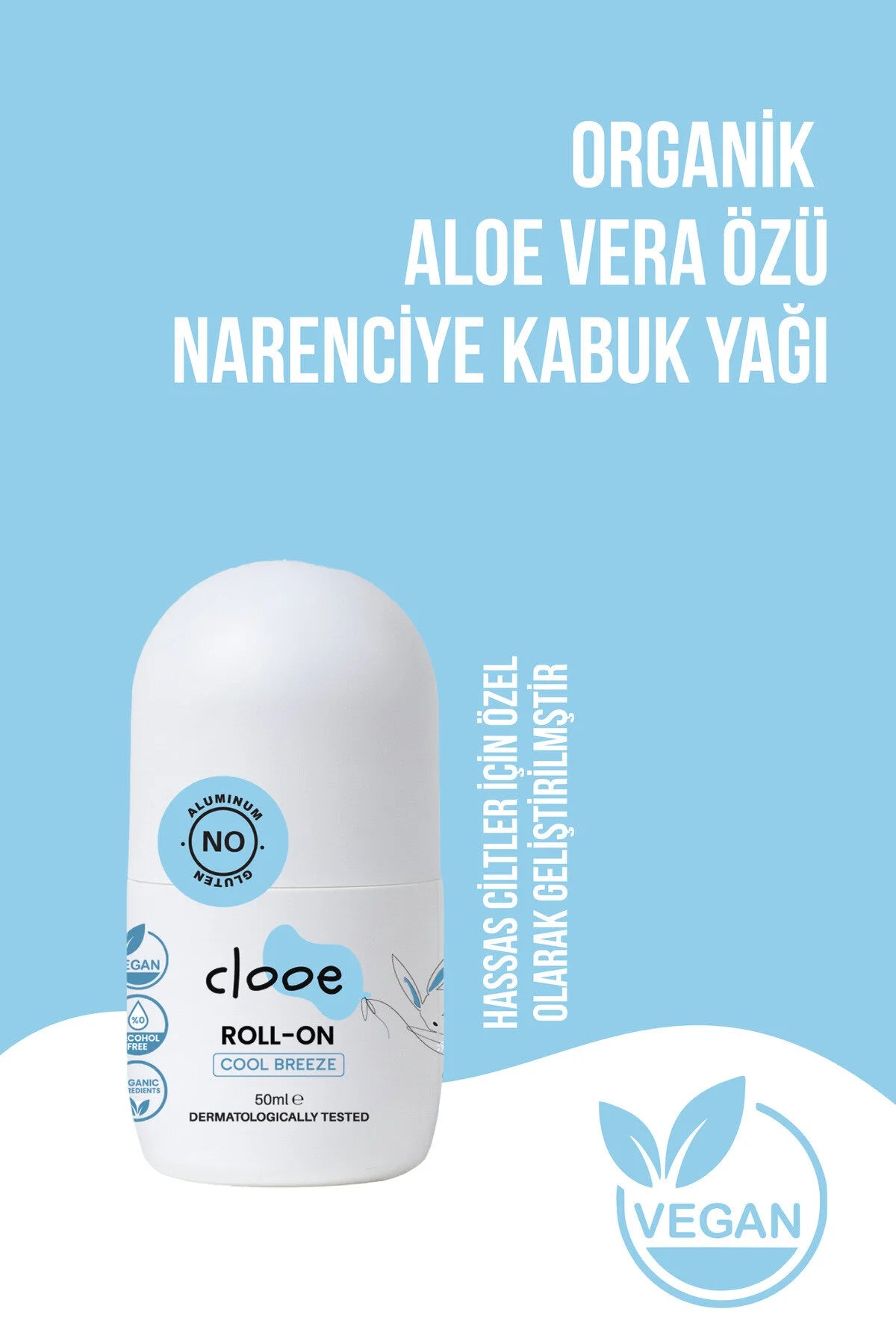 Clooe Alüminyumsuz Roll-On Deodorant önden görünüm