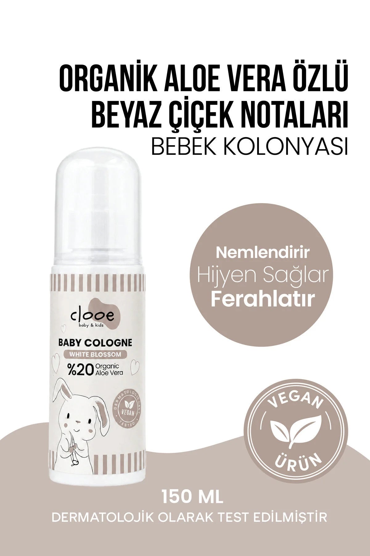 Clooe Vegan Bebek Kolonyası White Blossom önden görünüm