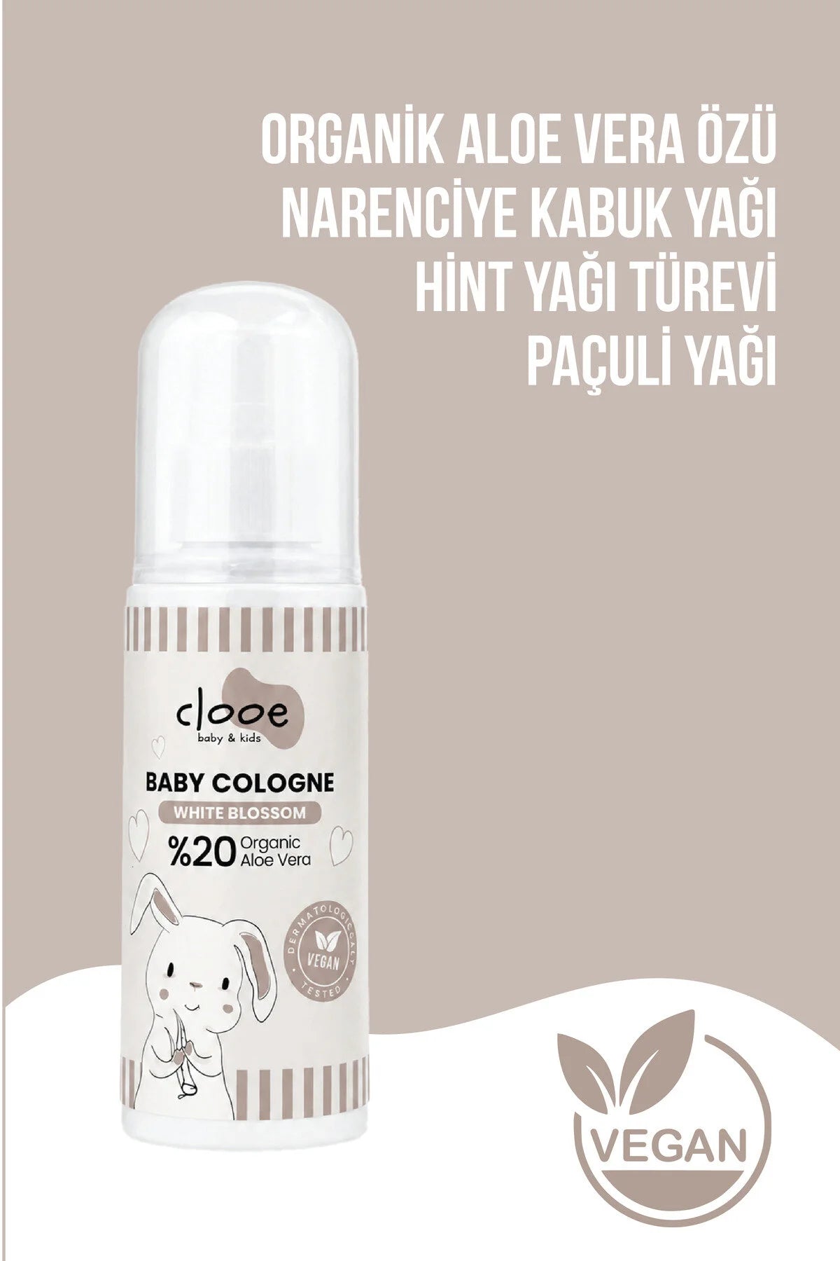 Clooe Vegan Bebek Kolonyası White Blossom detay görünüm