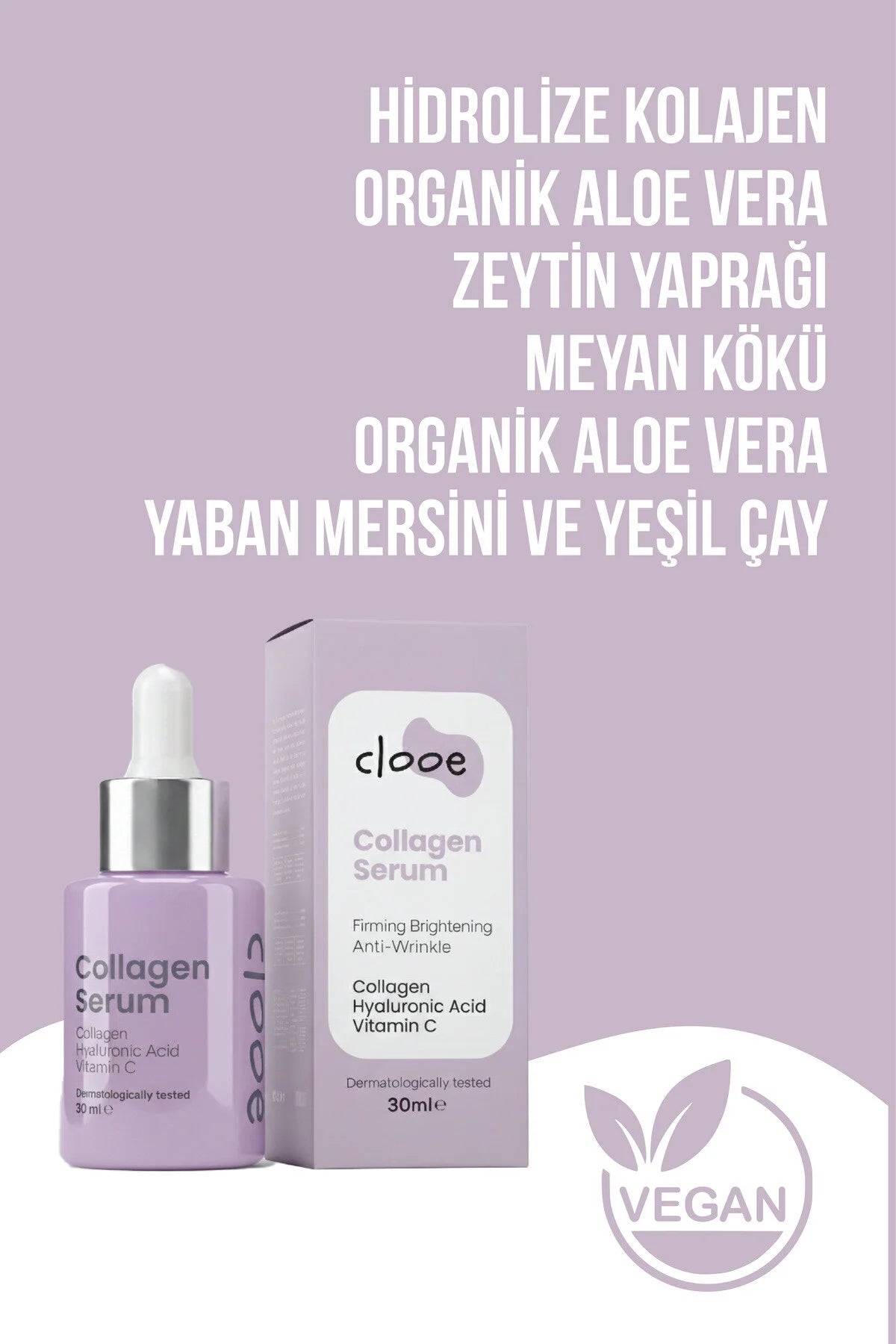 Clooe Doğal Kolajen Serum önden görünüm