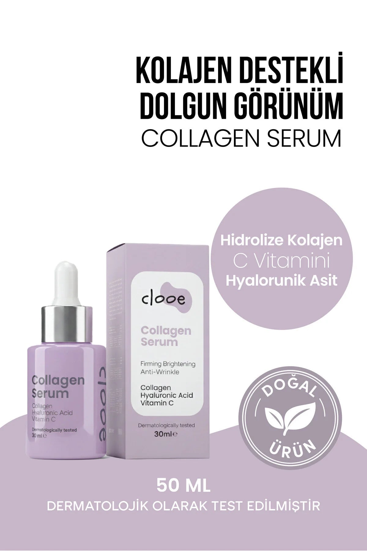 Clooe Doğal Kolajen Serum ambalaj görünümü