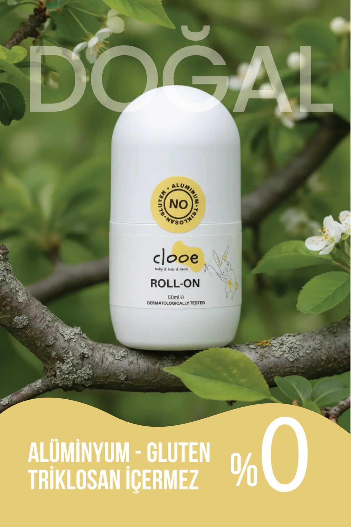 Clooe Doğal Roll-On Deodorant 50 ml ön görünüm