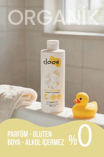 Clooe Vegan Bebek Duş Jeli 400ml ambalaj detayı