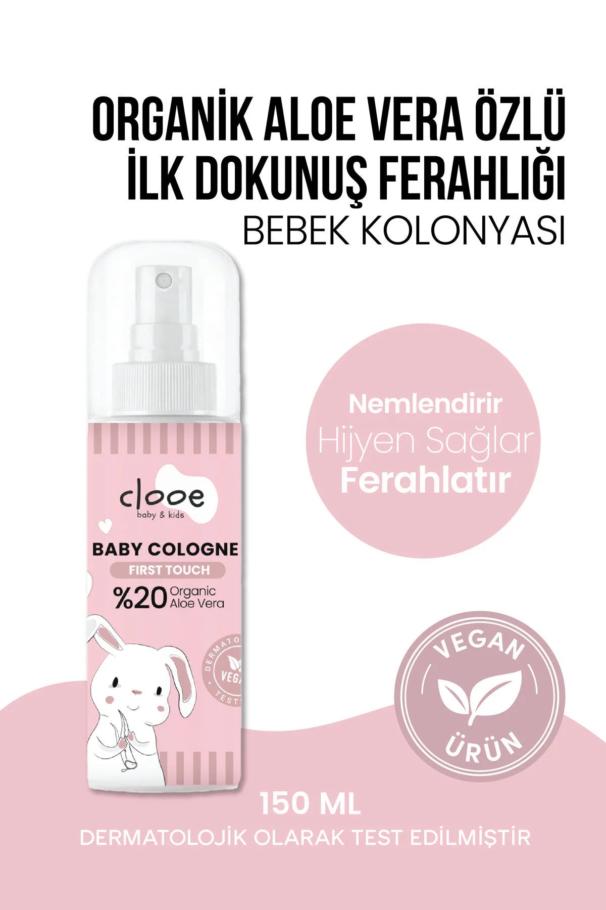Clooe Vegan Bebek Kolonyası First Touch 150ml şişe görünümü