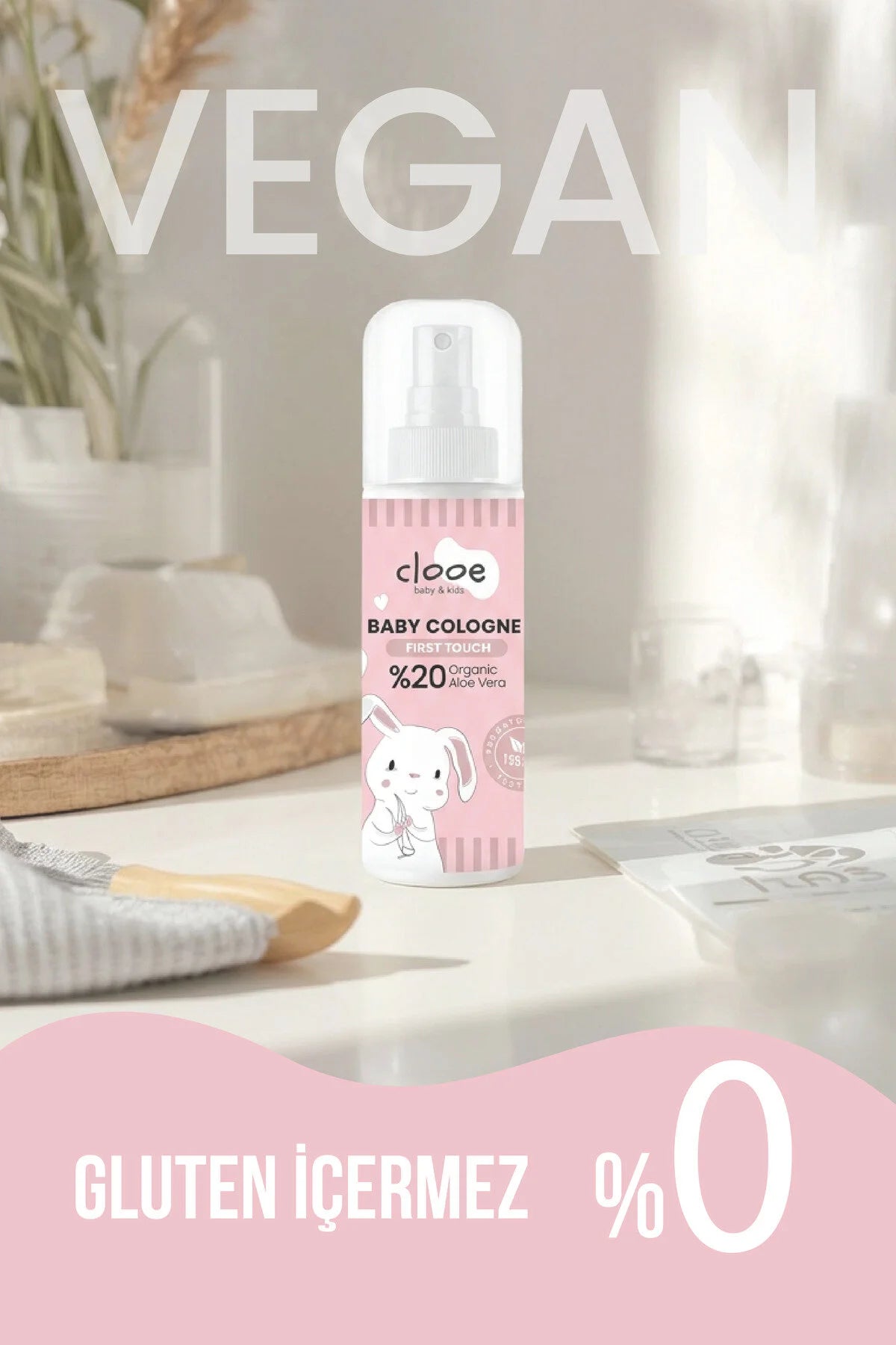 Clooe Vegan Bebek Kolonyası First Touch 150ml ambalaj detayı