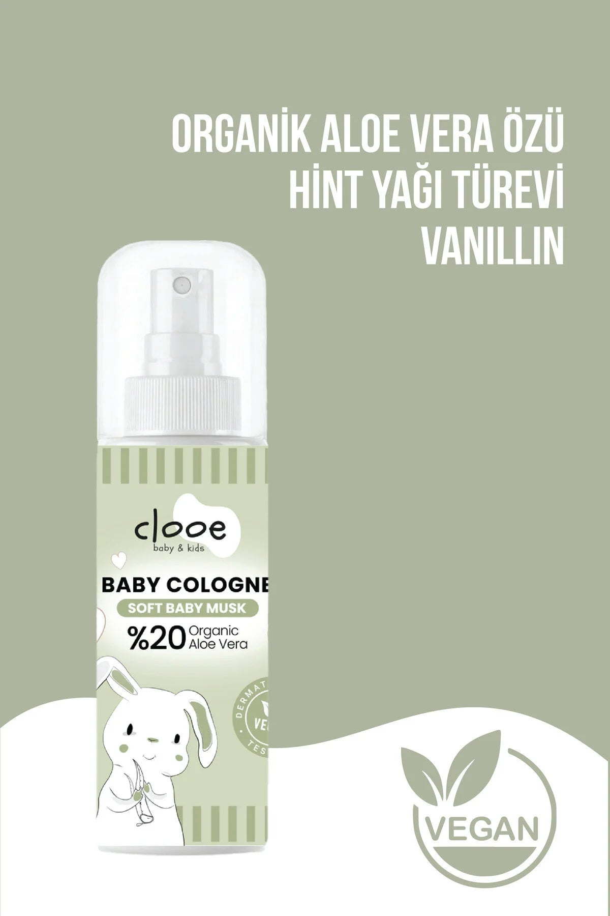 Clooe Vegan Bebek Kolonyası Soft Baby Musk 150ml kullanım örneği