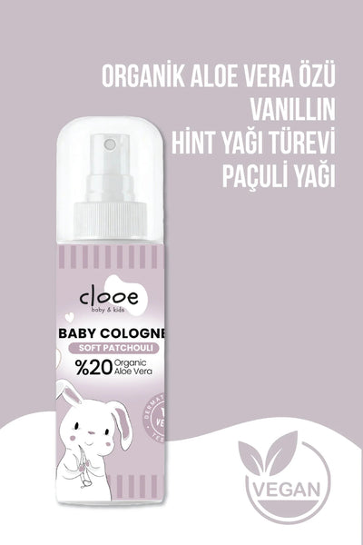 Clooe Vegan Bebek Kolonyası Soft Patchouli 150ml kullanım örneği