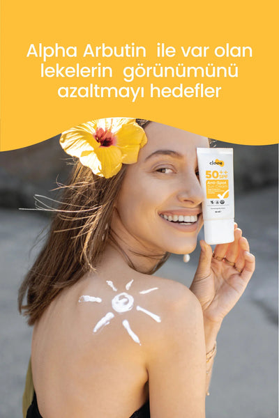 Clooe Leke Karşıtı SPF50 Güneş Kremi ambalaj görünümü
