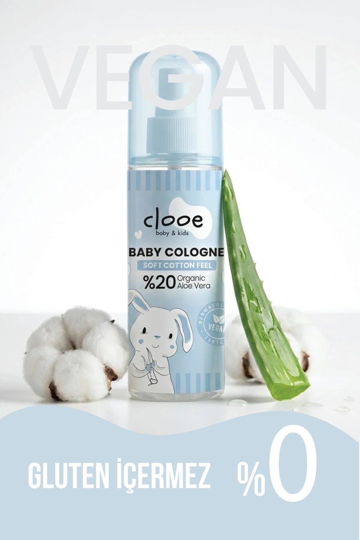 Clooe Pamuksu Aloe Vera Bebek Kolonyası ambalaj görünümü
