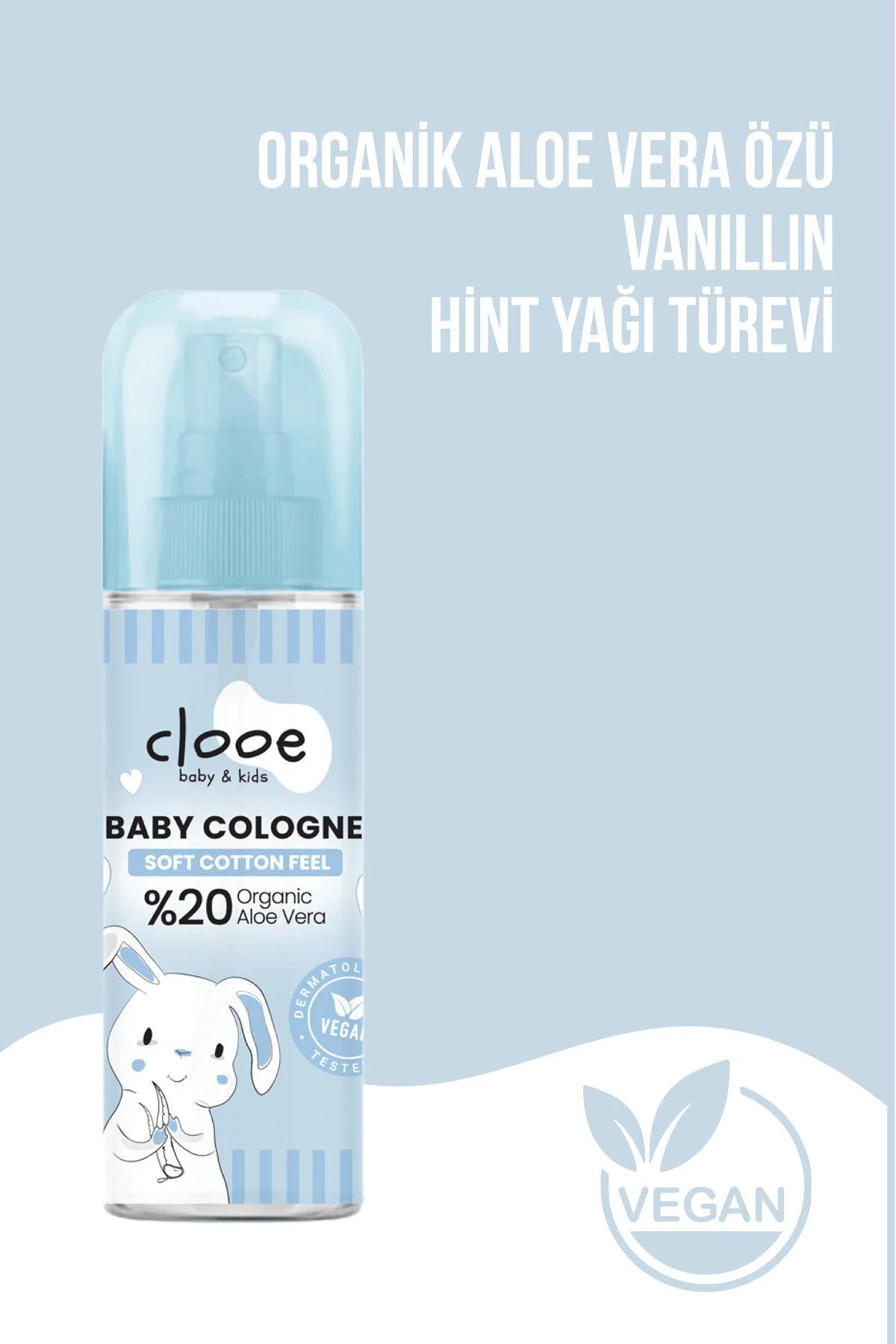 Clooe Pamuksu Aloe Vera Bebek Kolonyası kullanım görseli