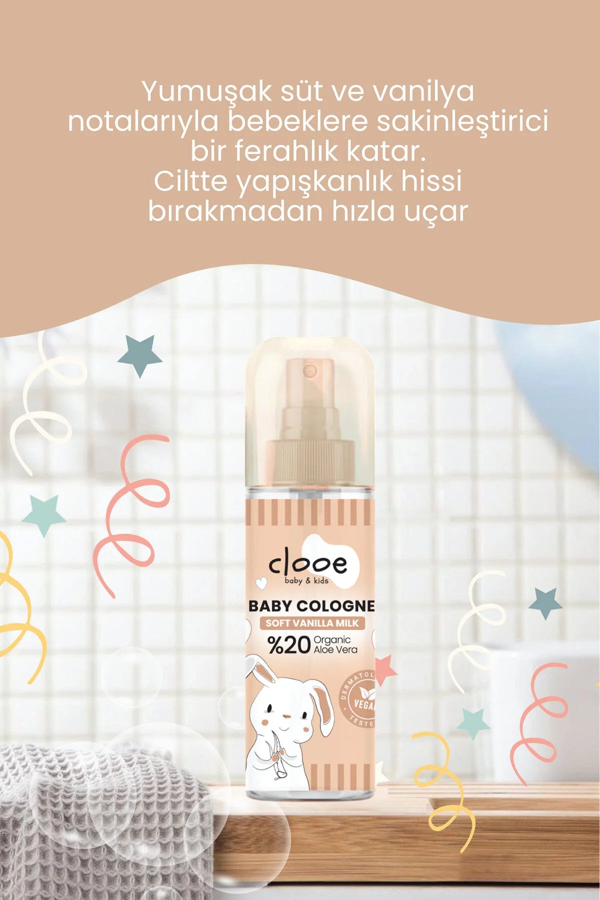 Clooe Soft Vanilla Milk Bebek Kolonyası detay görünüm