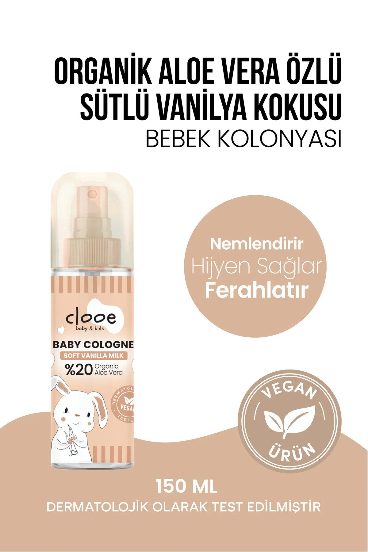 Clooe Soft Vanilla Milk Bebek Kolonyası önden görünüm