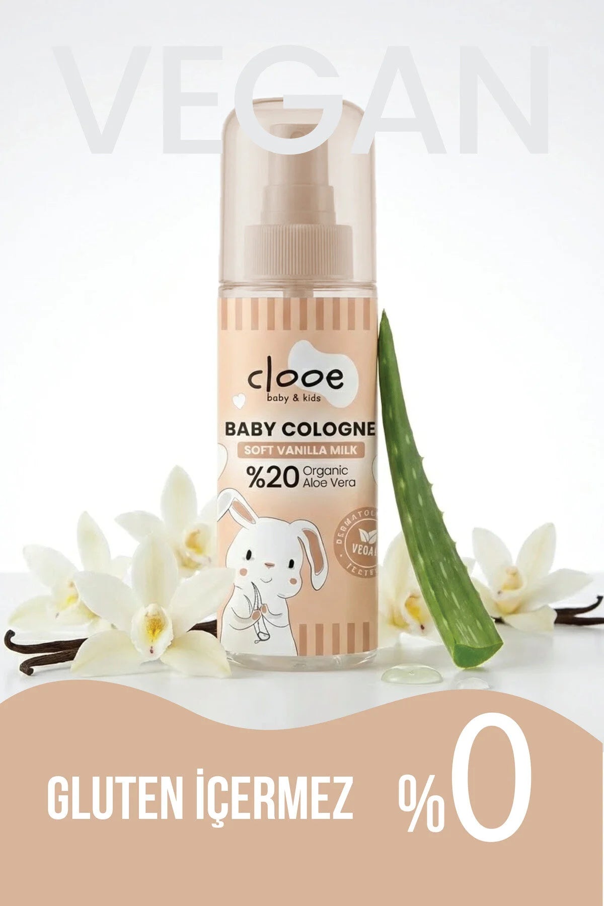 Clooe Soft Vanilla Milk Bebek Kolonyası ambalaj görünümü
