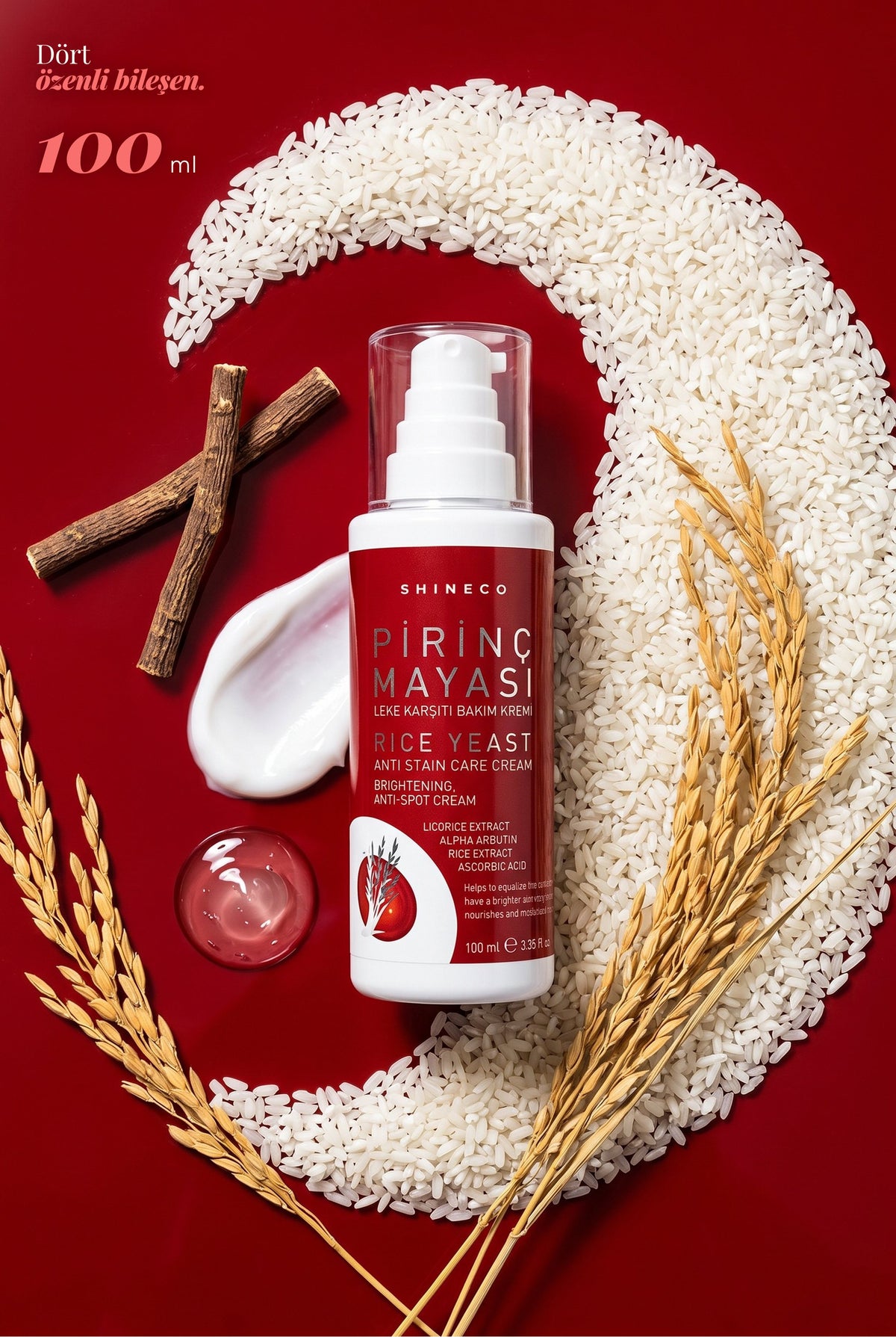 Shineco Pirinc Mayasi Ozlu Yuz Kremi