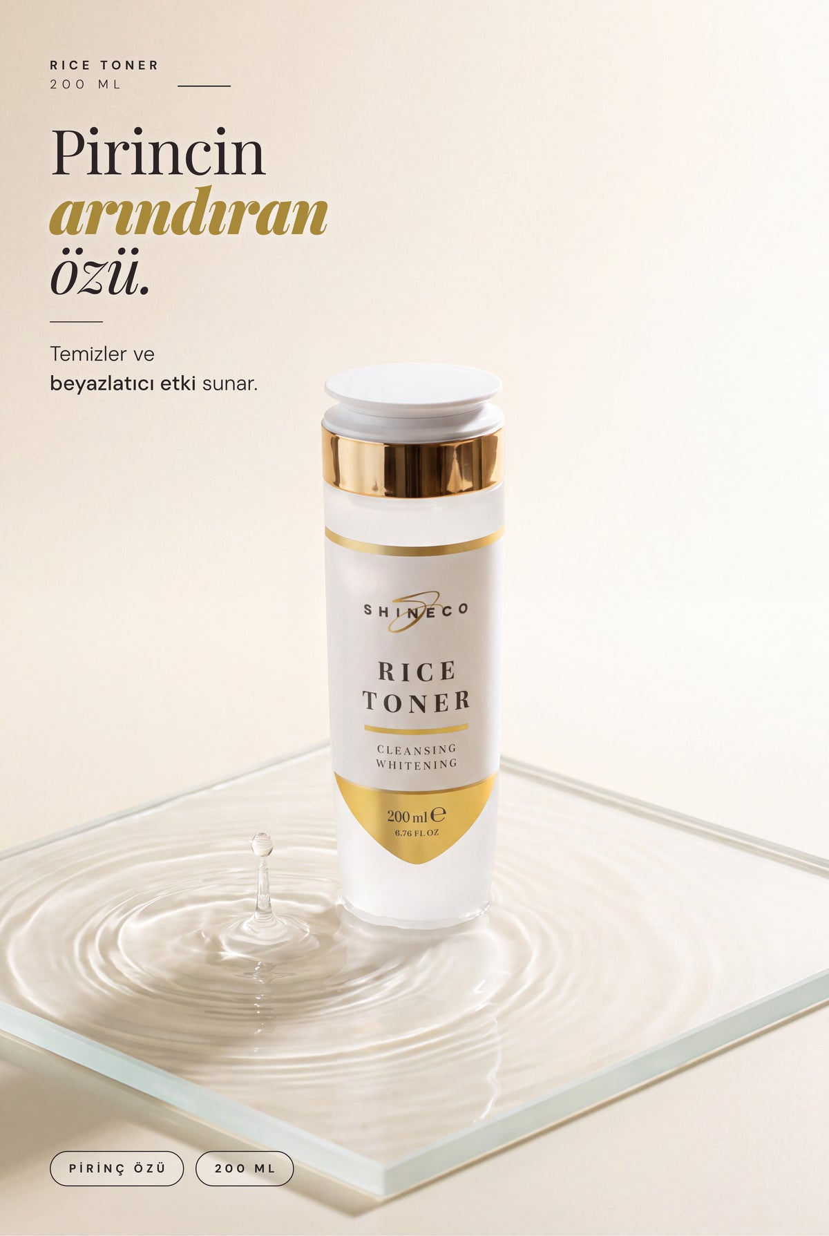 Shineco Pirinc Ozlu Yuz Tonigi 200 ml