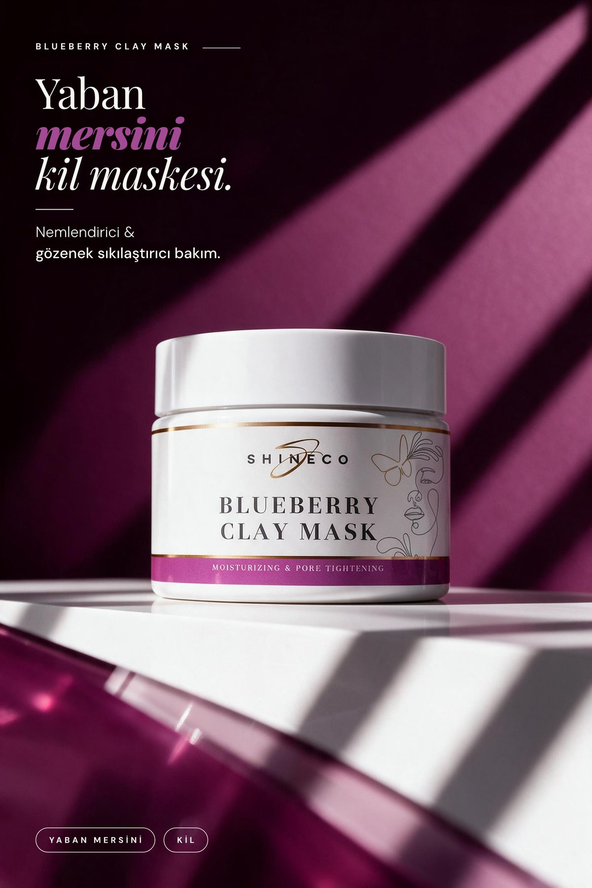 Shineco Yaban Mersini Kil Maskesi 50 ml